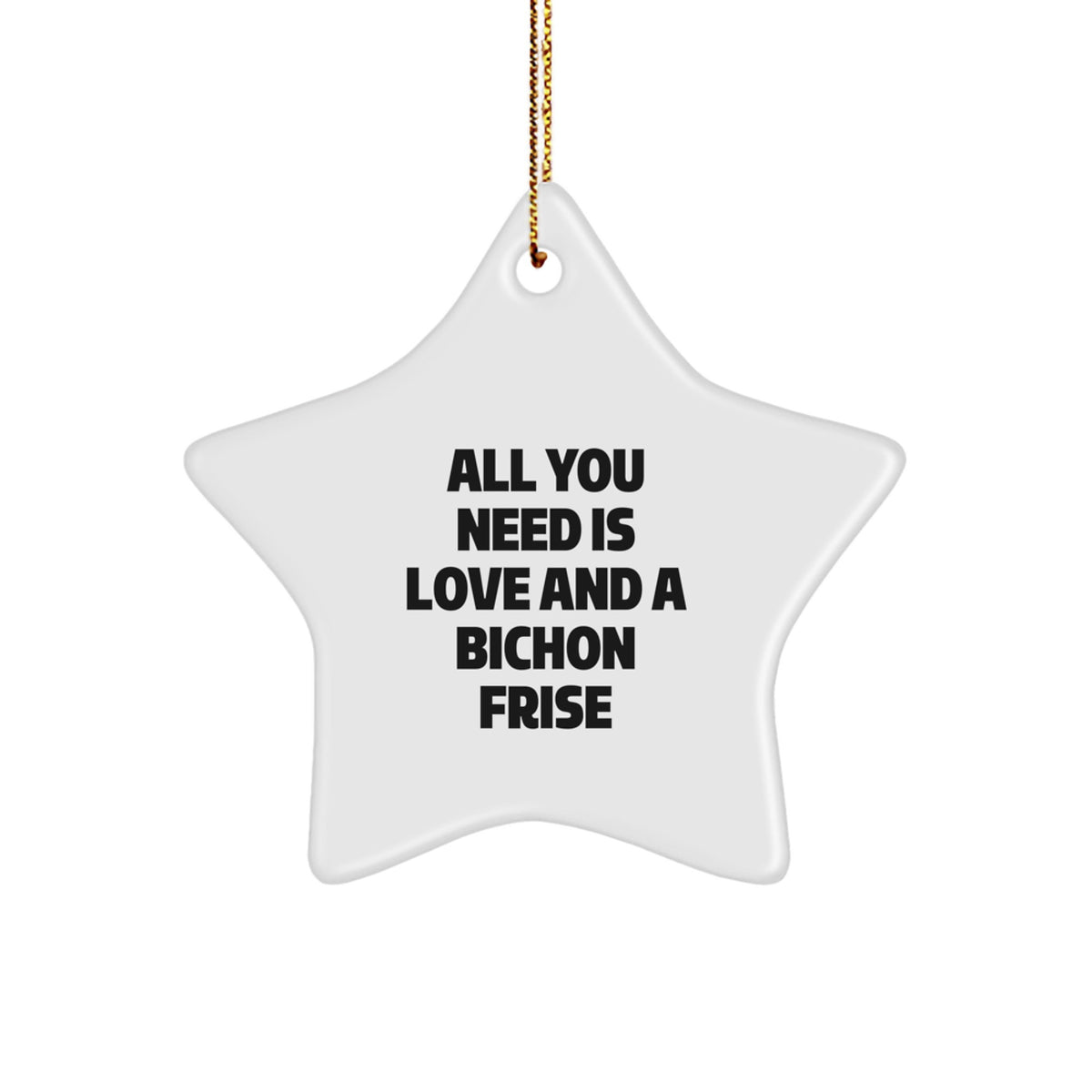 Bichon Frise Dog Gifts from Family - Star Ornament with Inspirational Quote - Christmas Unique Gifts - Image 1