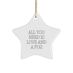 Funny Pug Dog Star Ornament Gifts from Family Friends for Christmas Unique Presents - Image 1
