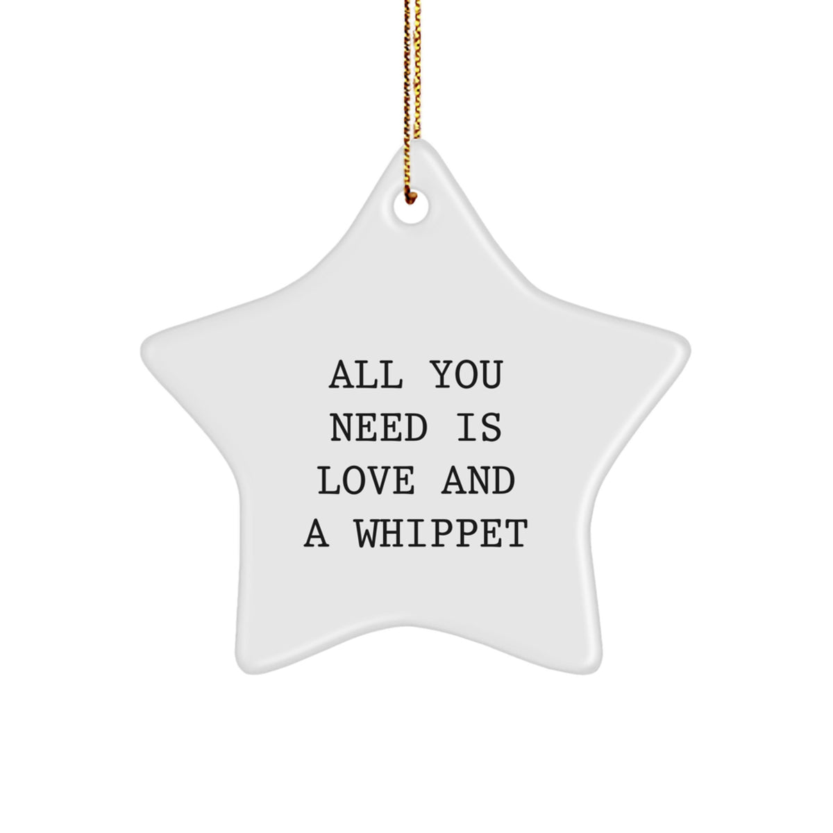 Funny Whippet Dog Star Ornament Gifts for Friends from Men, Unique Christmas Decorations for Home, Office, or Whippet Dog Lover - Image 1