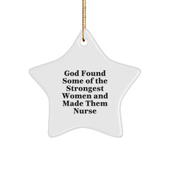 Funny Nurse Gifts from God's Strongest Women - Star Ornament for Christmas - Image 1