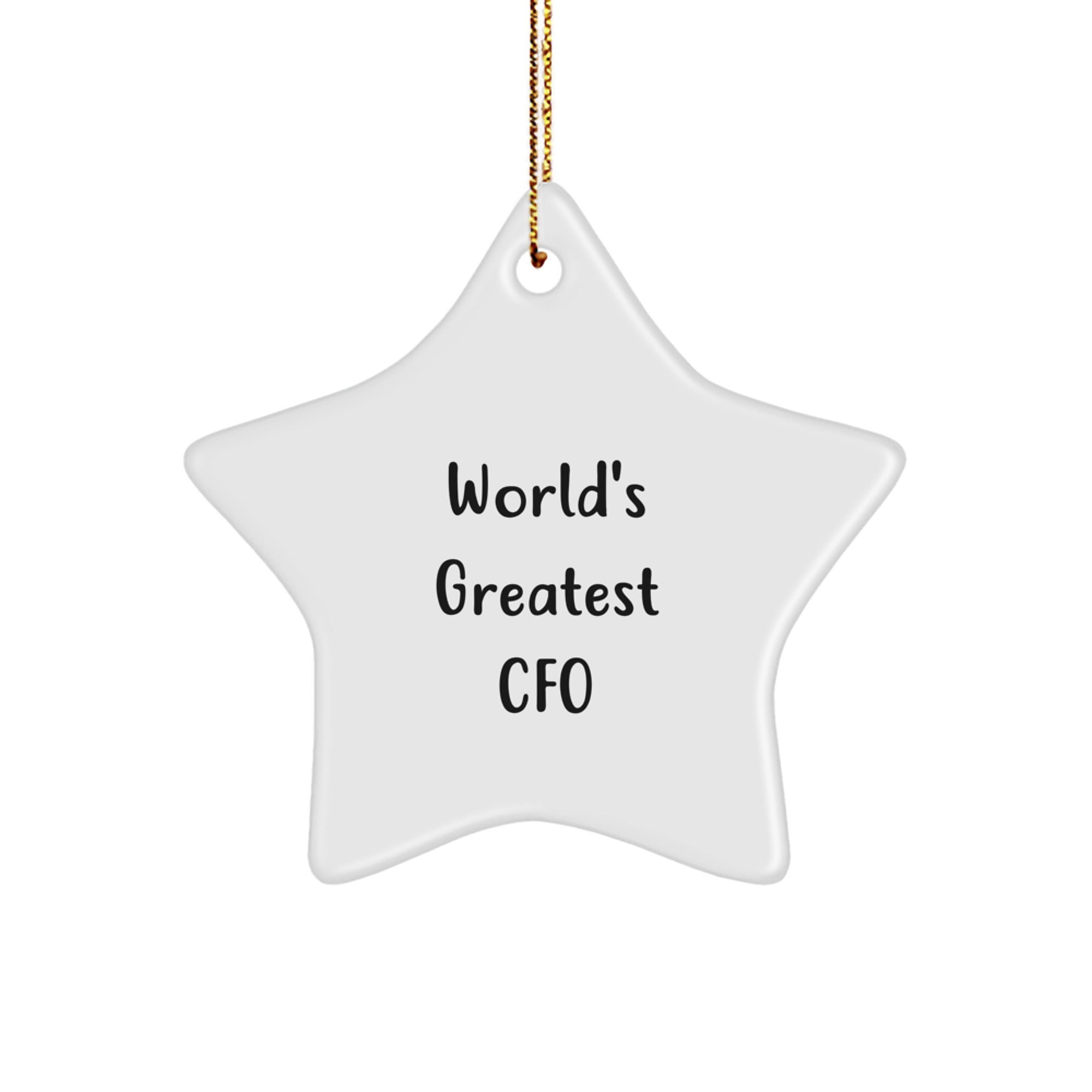 Funny 'World's Greatest CFO' Star Ornament, Christmas Unique Gifts from Friends to Family, CFO Gift Ideas - Image 1