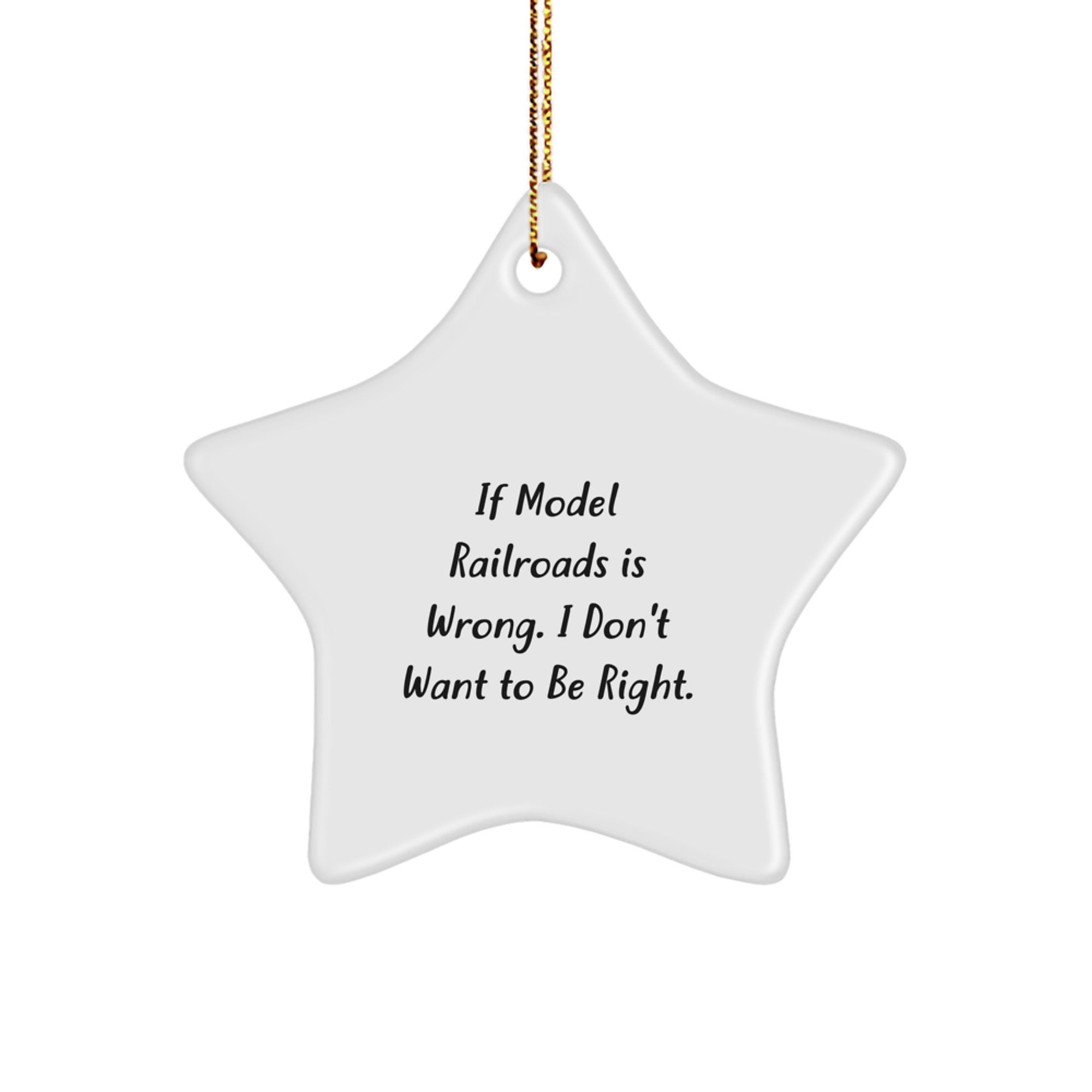 Model Railroads Gifts, Funny Star Ornament, Gifts from Friends for Model Railroads Enthusiasts, White Durable MDF, Christmas Decorations - Image 1