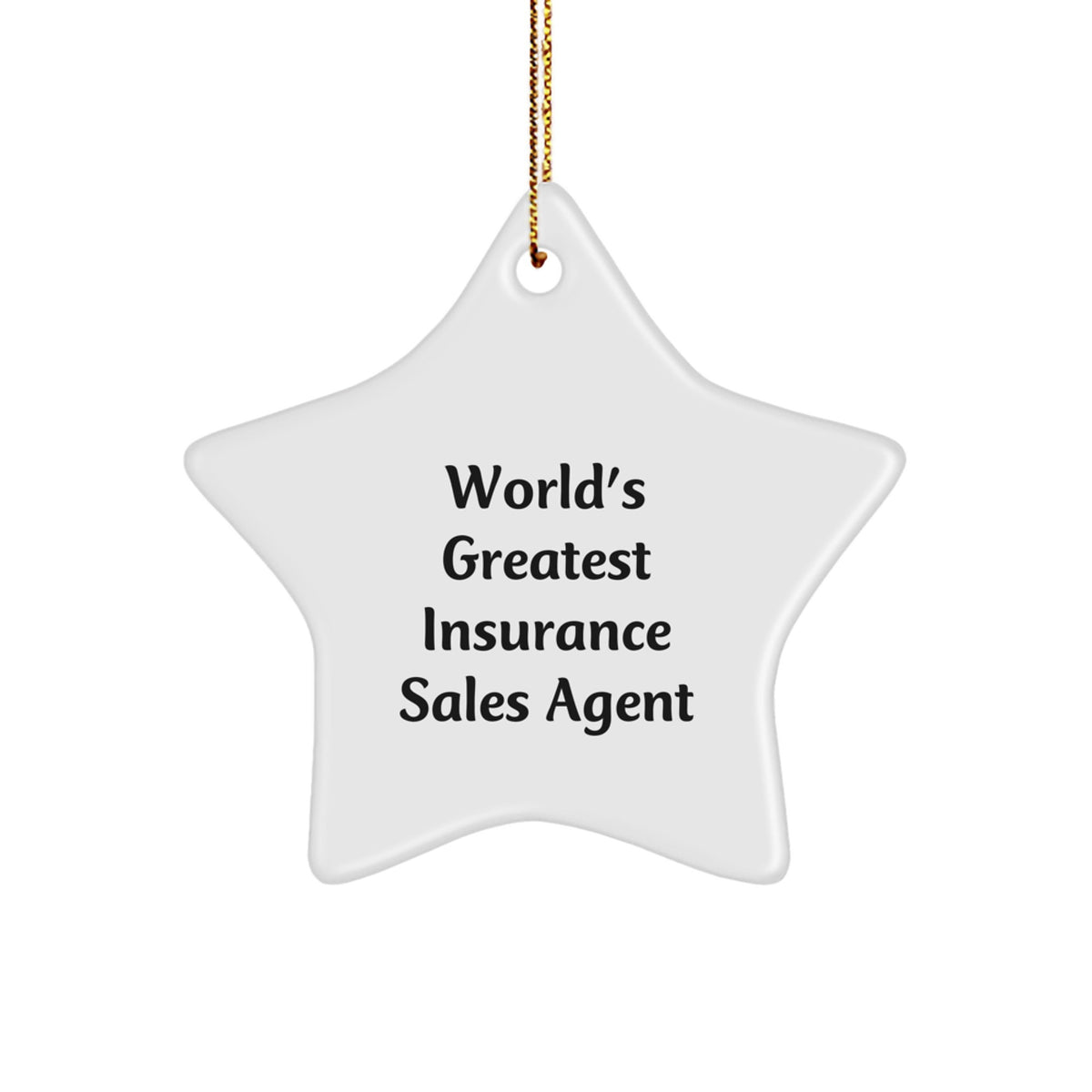 Funny Insurance Sales Agent Gifts from Friends, World's Greatest Star Ornament for Insurance Sales Agent Men, Christmas Unique Decoration - Image 1