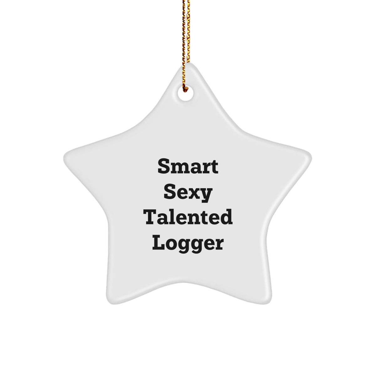 Funny Logger Gifts from Friends, Star Ornament with Smart Sexy Talented Quote, Perfect Christmas Unique Gifts for Loggers, Men, or Women - Image 1